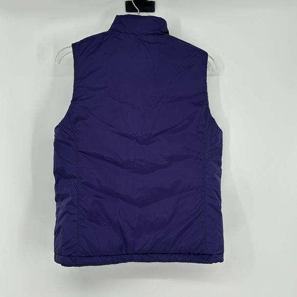 The North Face Girl's Reversible Plaid Puffer Vest Purple Mint White - Picture 4 of 11
